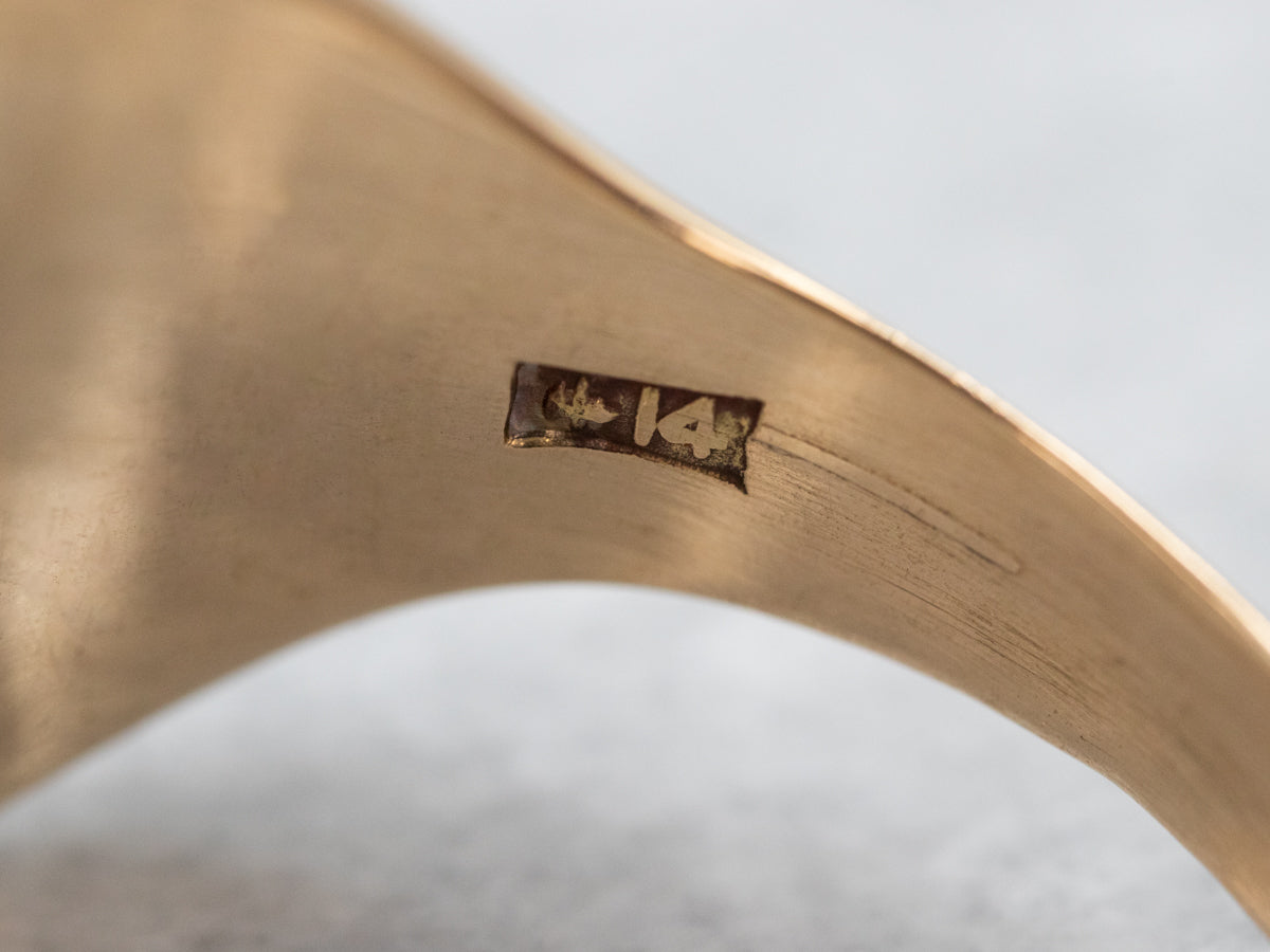 Bold Vintage Gold "GWA" Signet Ring