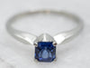 Bright Sapphire Solitaire Modern Engagement Ring