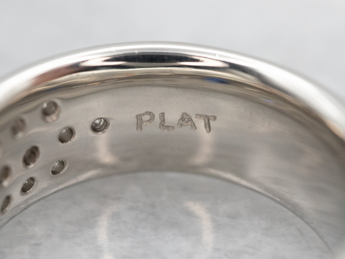 Sparkling Platinum Sapphire and Diamond Band