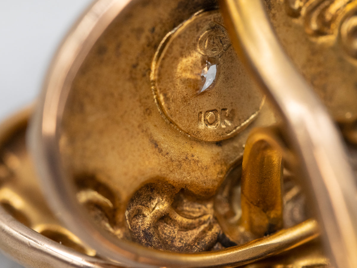 Bloomed Gold Art Nouveau Diamond Starburst Cufflinks