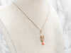 Gorgeous Antique Gold Coral and Seed Pearl Lavalier Pendant