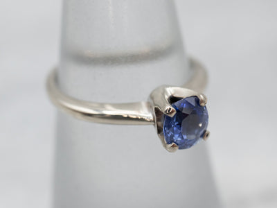 Timeless White Gold Sapphire Solitaire Engagement Ring