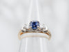 Two Tone Gold Sapphire and Diamond Engagement Ring
