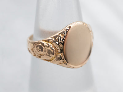 Antique Floral Signet Ring