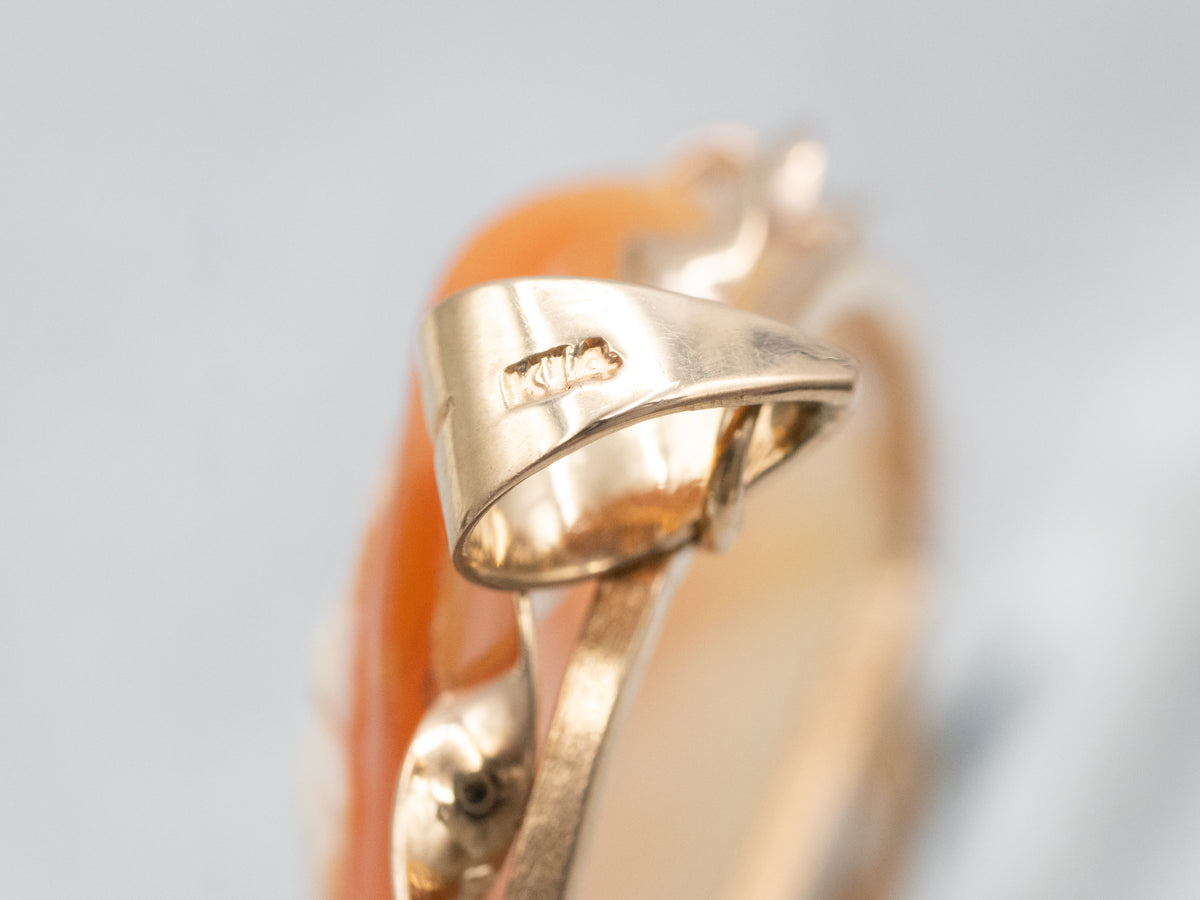 Golden Greek Goddess Aphrodite Cameo Pendant