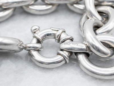 Sterling Silver Milor Rolo Link Chain Bracelet