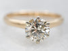 Champagne Diamond Solitaire Engagement Ring