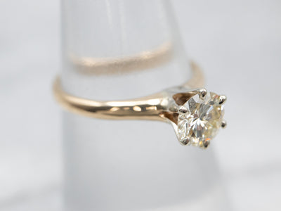 Champagne Diamond Solitaire Engagement Ring