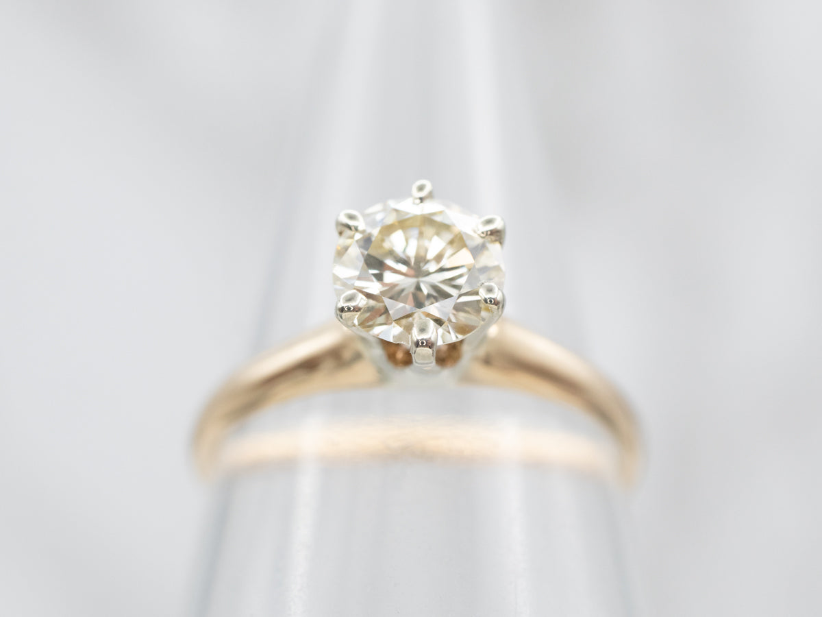 Champagne Diamond Solitaire Engagement Ring