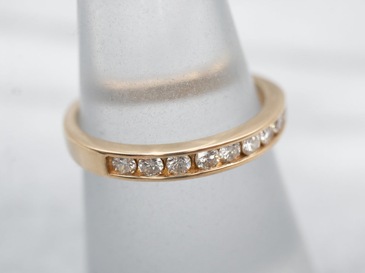 Sparkling Gold Channel Set Diamond Band