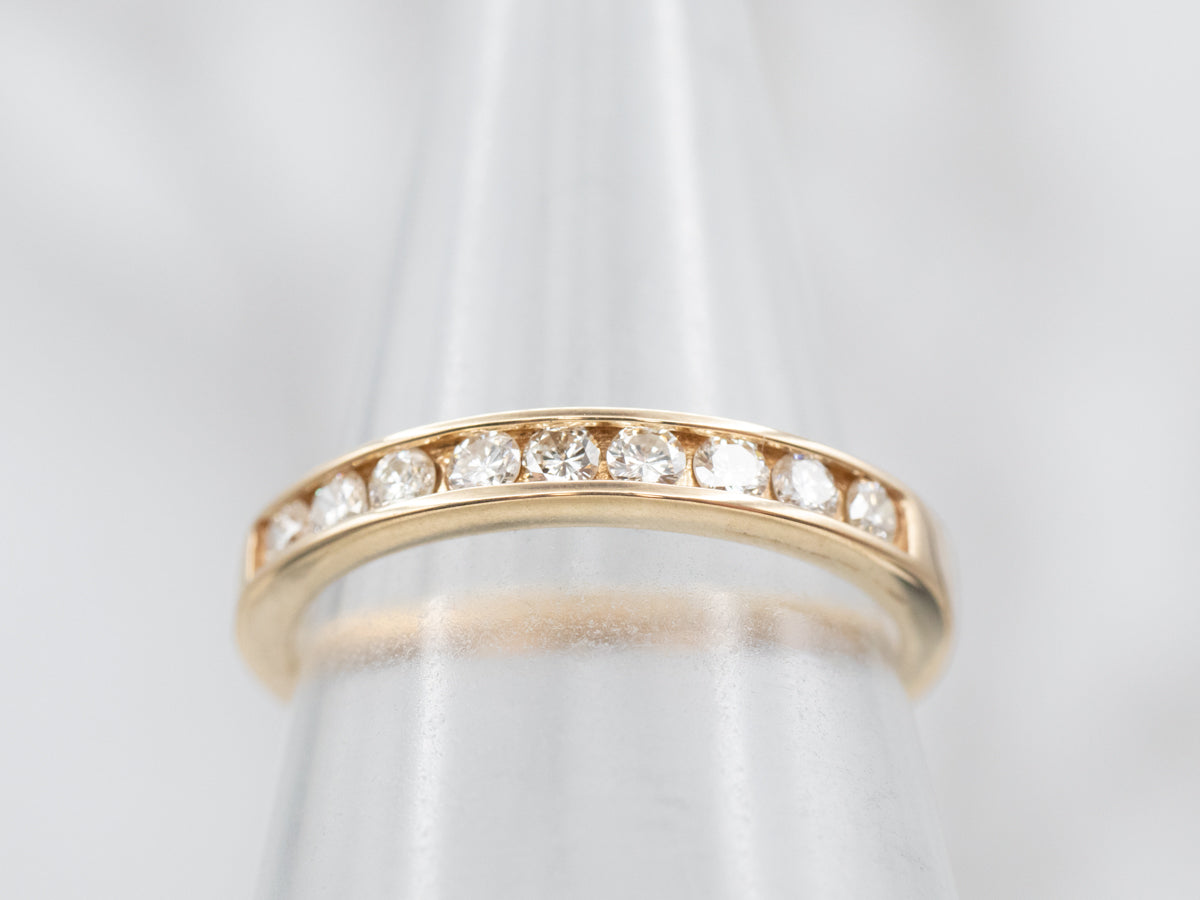 Sparkling Gold Channel Set Diamond Band