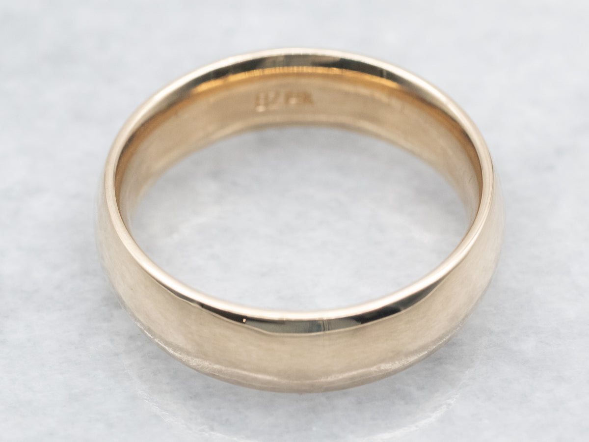 Unisex Polished Wide Gold Band