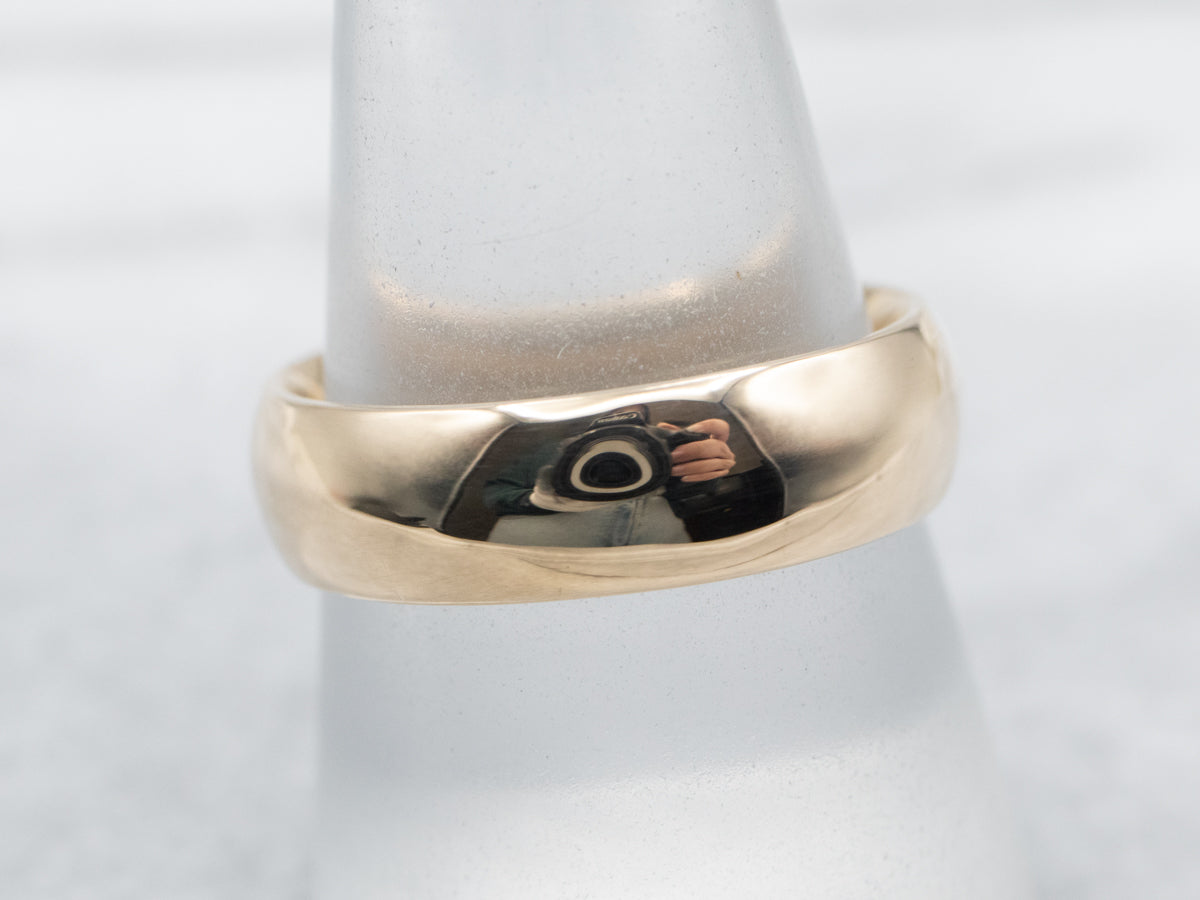 Unisex Polished Wide Gold Band