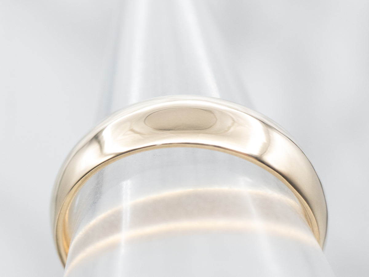 Unisex Polished Wide Gold Band