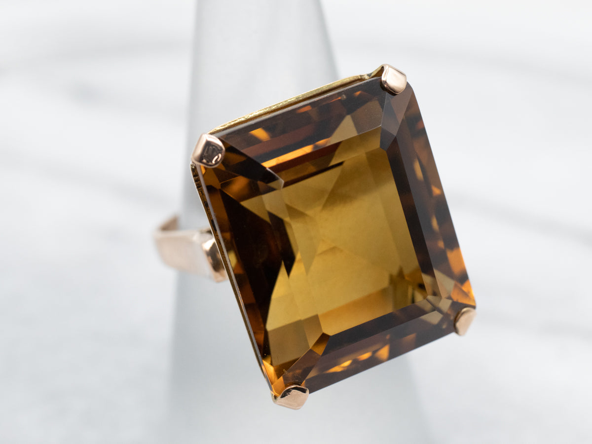 Bold Citrine and 18-Karat Gold Cocktail Ring