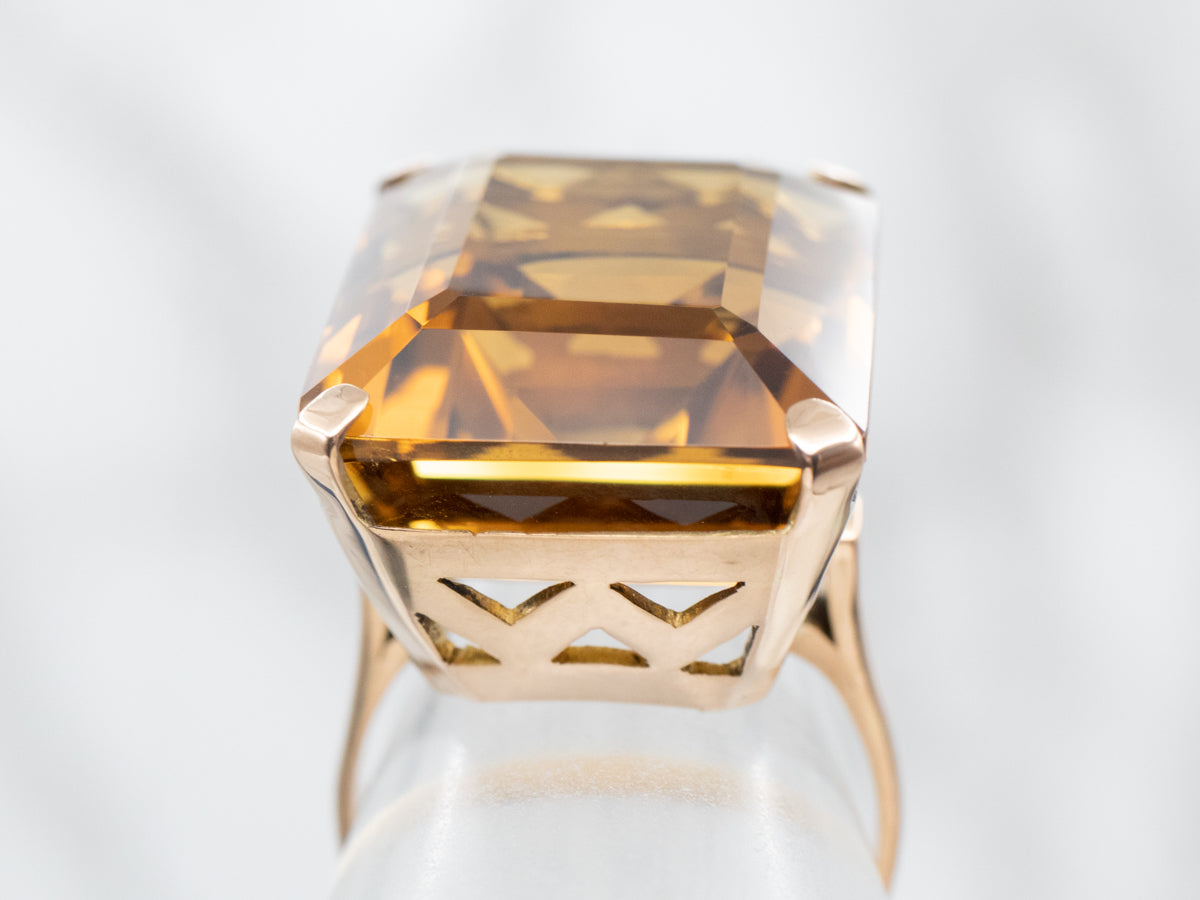 Bold Citrine and 18-Karat Gold Cocktail Ring