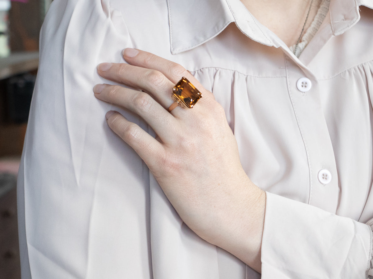 Bold Citrine and 18-Karat Gold Cocktail Ring