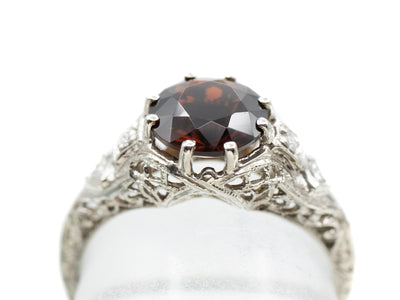 The Bellamy Orange Tourmaline and Diamond Ring