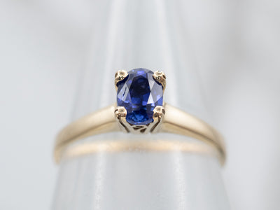 Sparkling Sapphire Solitaire Engagement Ring