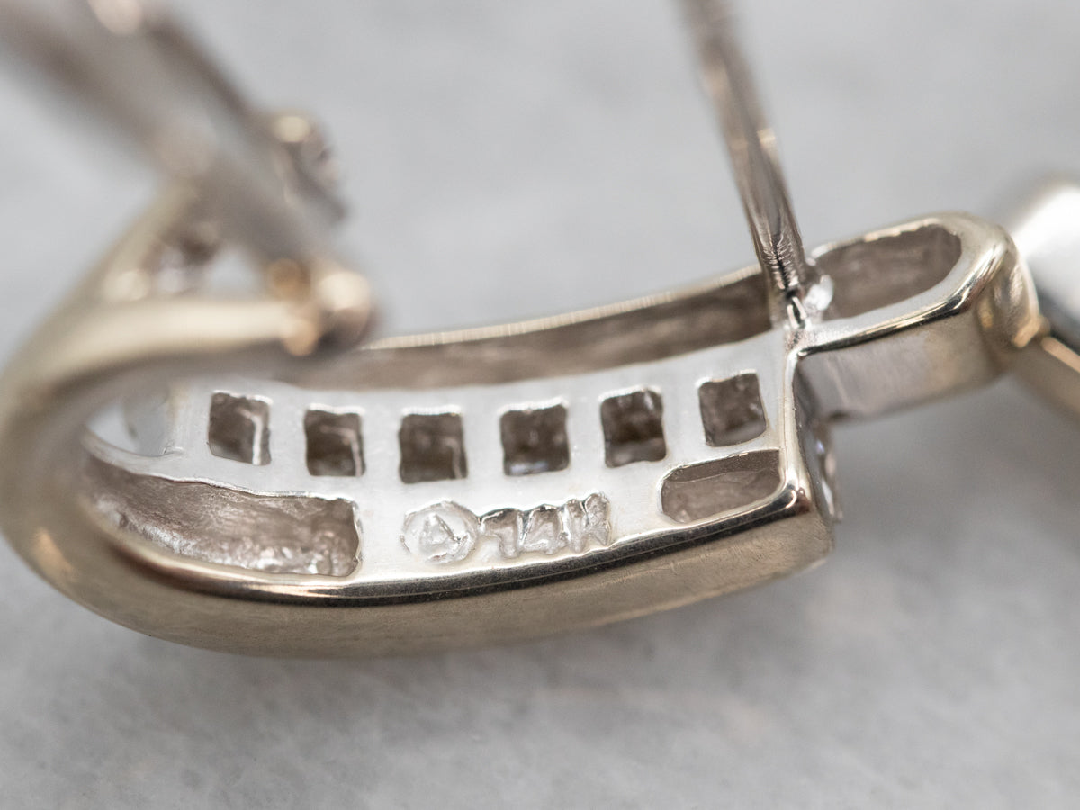 Beautiful White Gold Princess Cut Diamond Drop Earrings