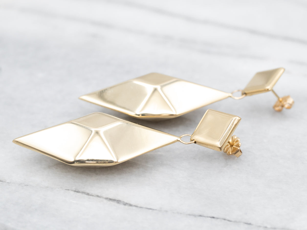Geometric Gold Drop Earrings