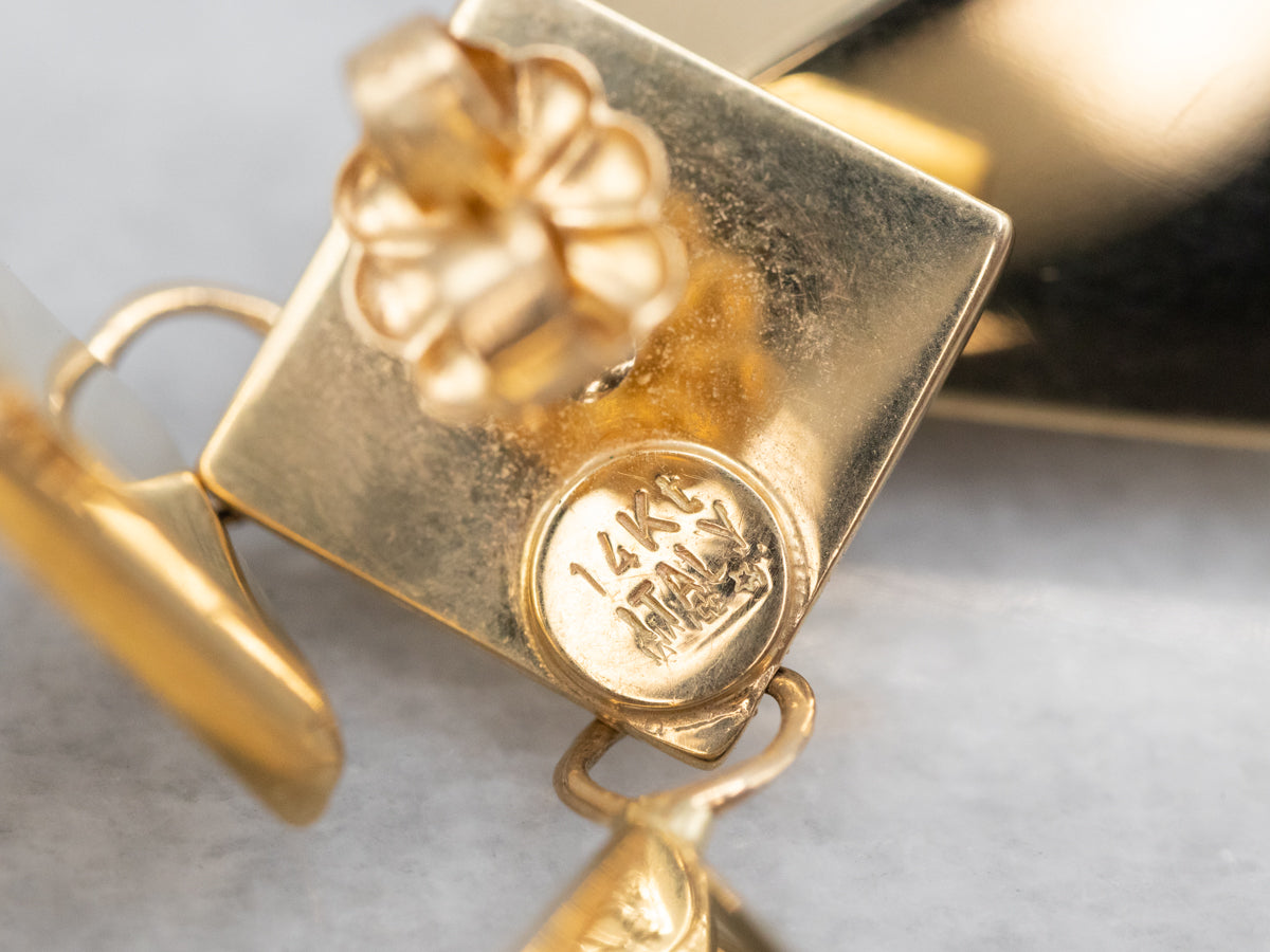 Geometric Gold Drop Earrings