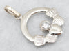 Classic White Gold and Diamond Claddagh Charm or Pendant