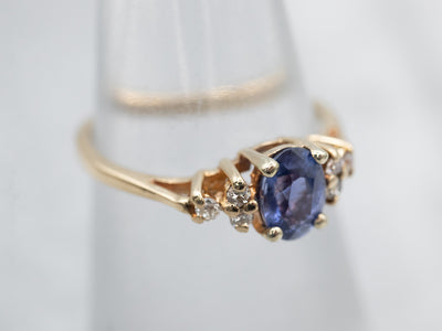 Timeless Yellow Gold Sapphire and Diamond Engagement Ring