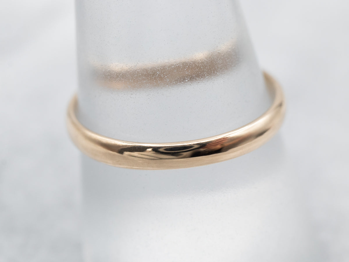 Vintage Yellow Gold Plain Wedding Band