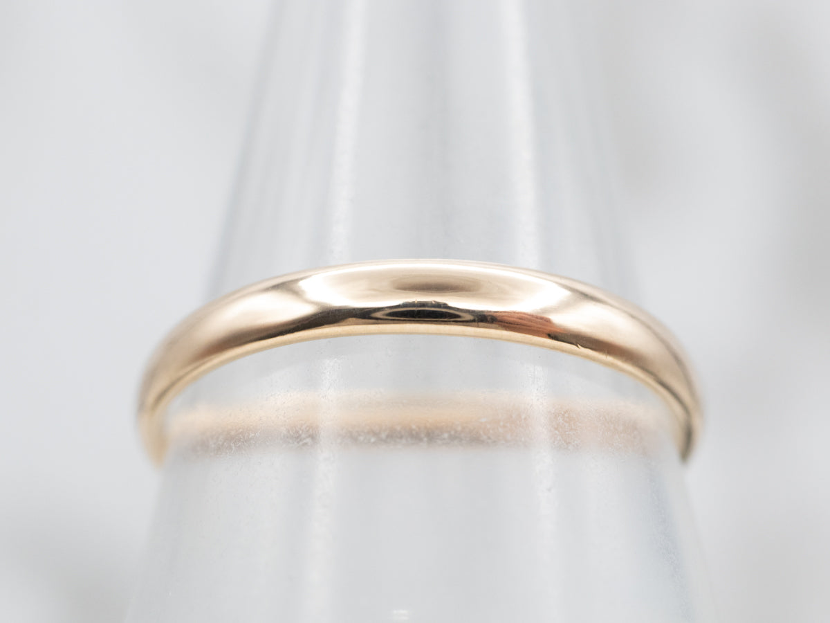 Vintage Yellow Gold Plain Wedding Band