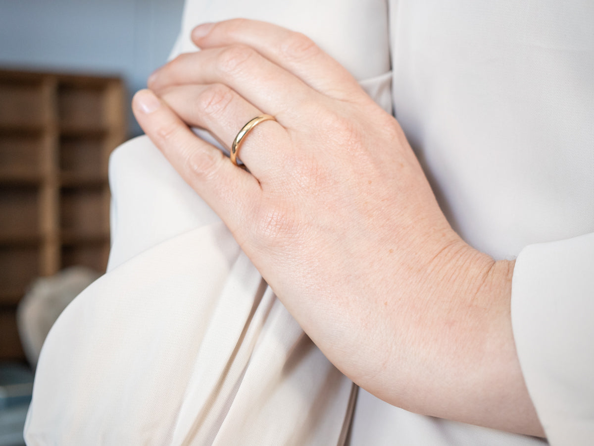 Vintage Yellow Gold Plain Wedding Band