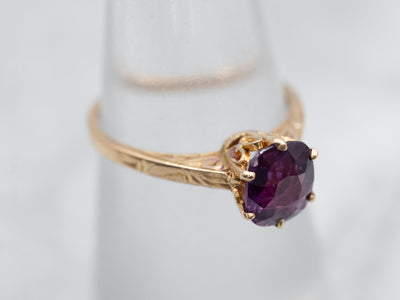 Deep Purple Sapphire Solitaire Engagement Ring
