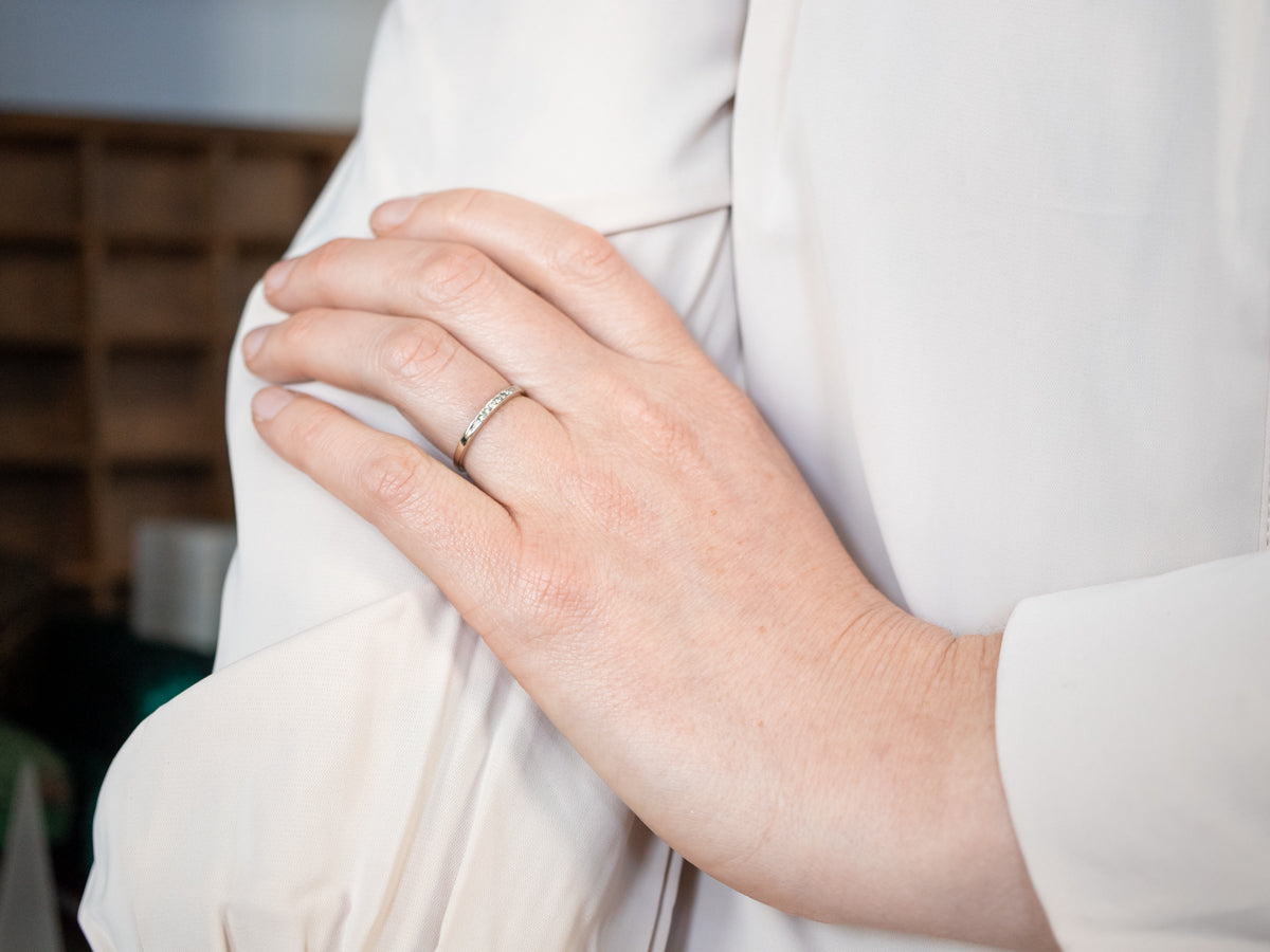 Thin Channel Set Diamond Band