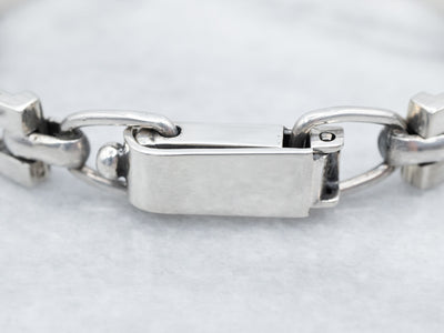 Sterling Silver Rectangle Link Bracelet