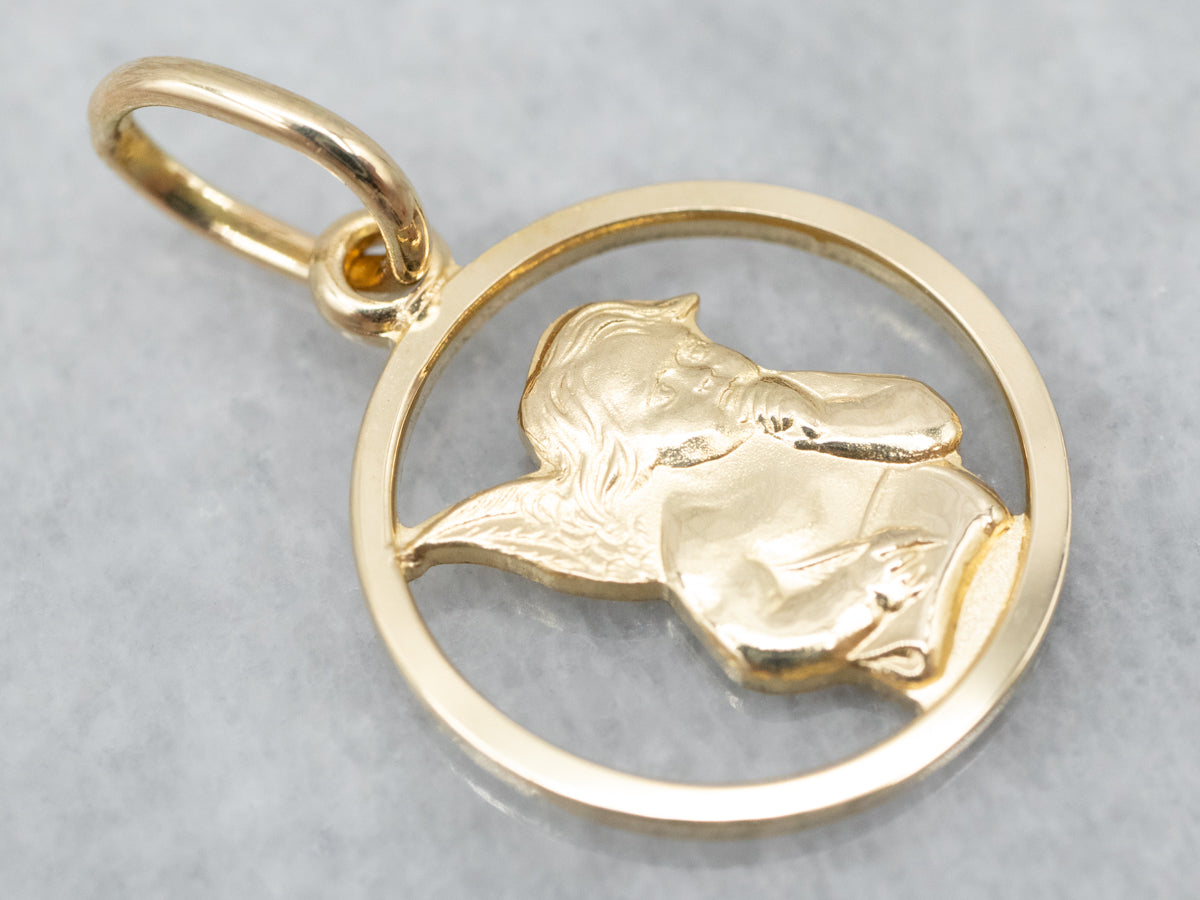 Sweet Yellow Gold Cherub Charm