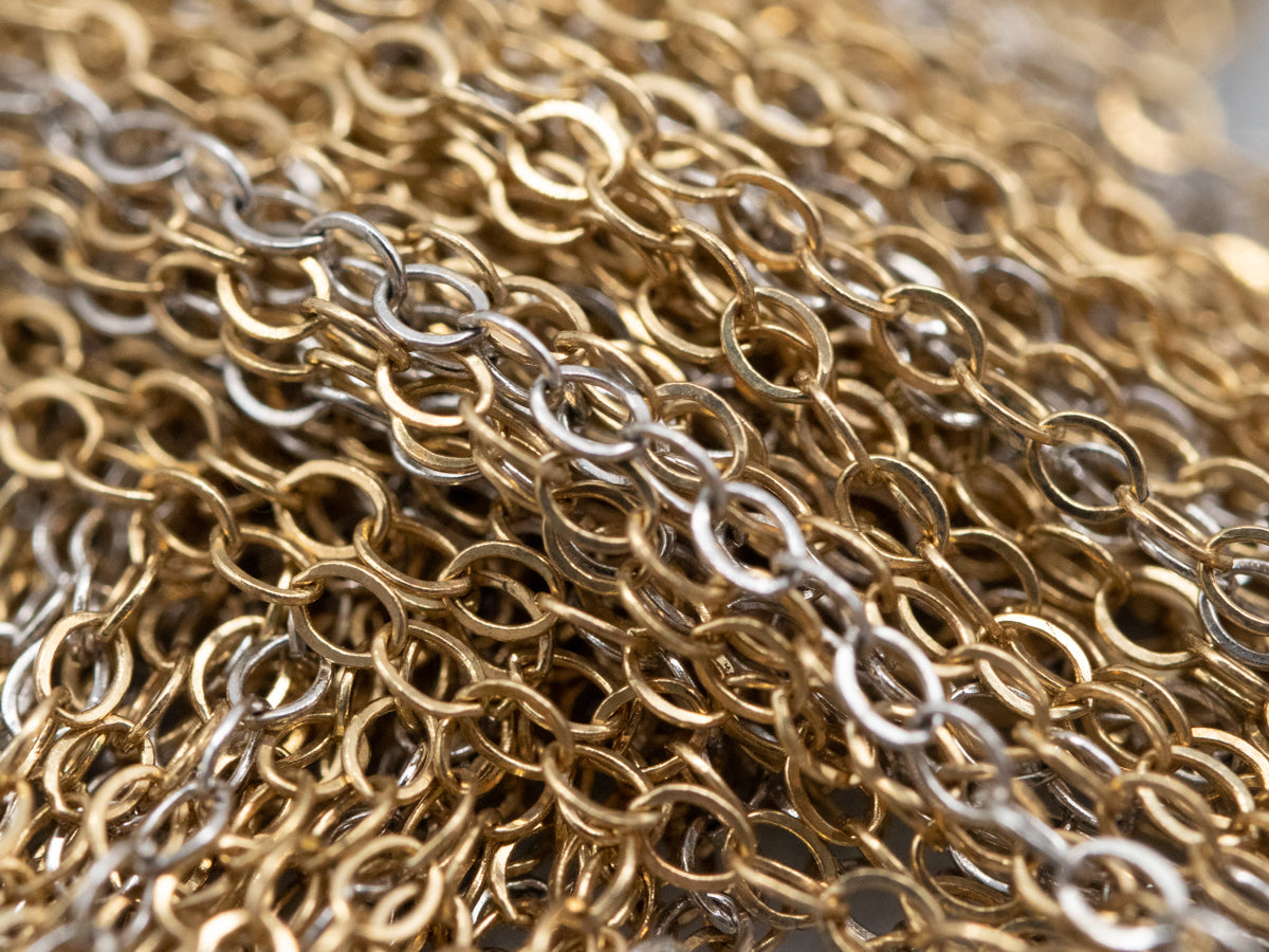 Pendientes colgantes con borlas doradas vintage de dos tonos