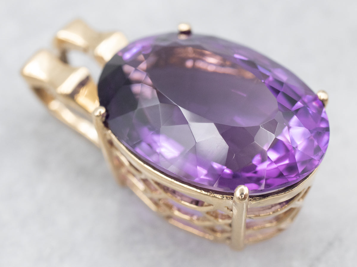 Amethyst Solitaire Cocktail Pendant