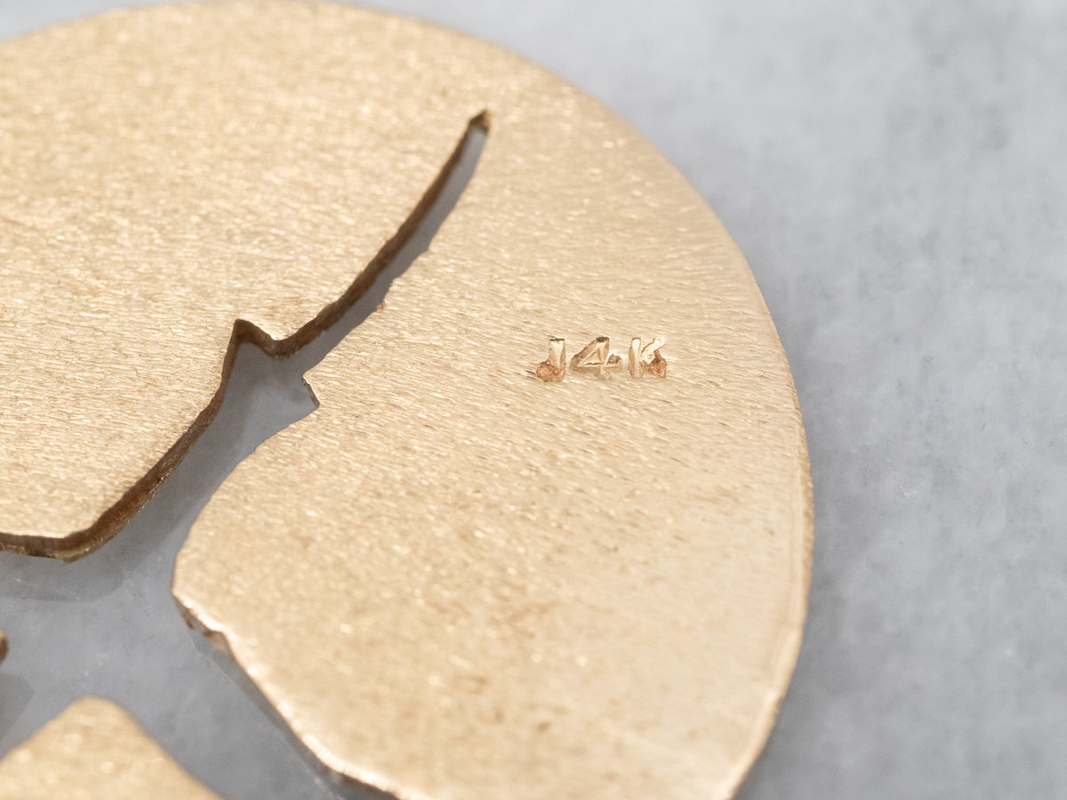 Colgante Disco Pájaro en Vuelo de Oro Amarillo