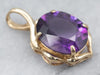 Yellow Gold Amethyst Solitaire Pendant