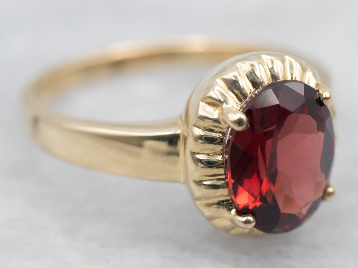 Vintage Pyrope Garnet Solitaire Ring