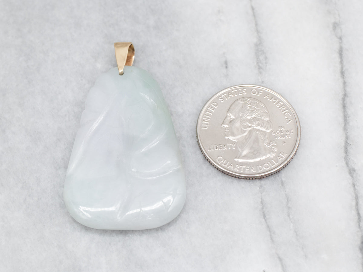 Pear Blossom Carved Jade Pendant