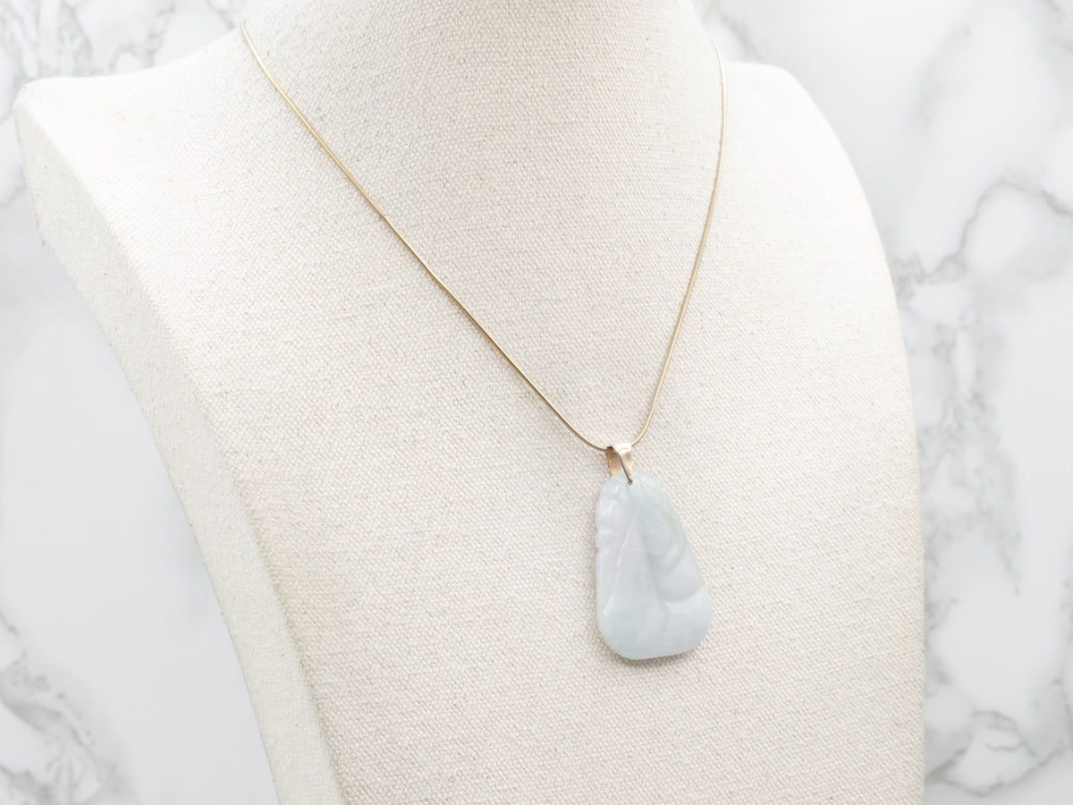 Pear Blossom Carved Jade Pendant