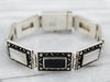 Lovely Onyx and Mother Of Pearl Panel Bracelet