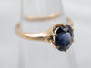 Antique Rose Gold Sapphire Solitaire Engagement Ring