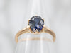 Antique Rose Gold Sapphire Solitaire Engagement Ring