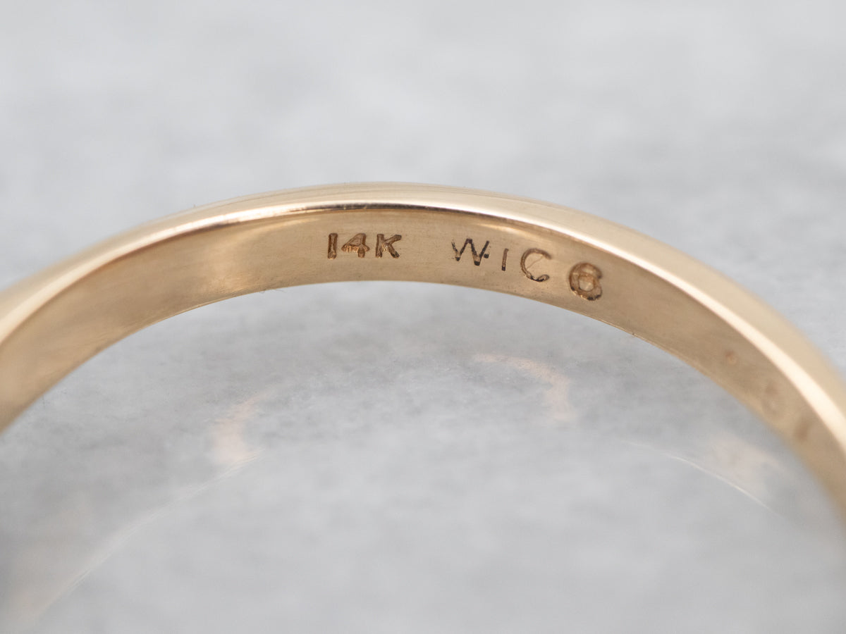 Two Tone Gold Sapphire Solitaire Engagement Ring