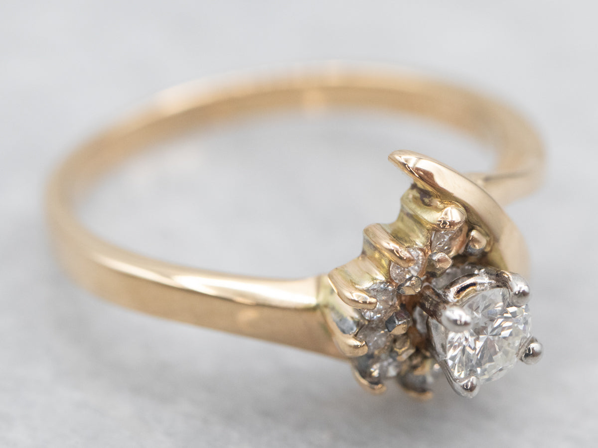 Vintage Gold Diamond Bypass Ring