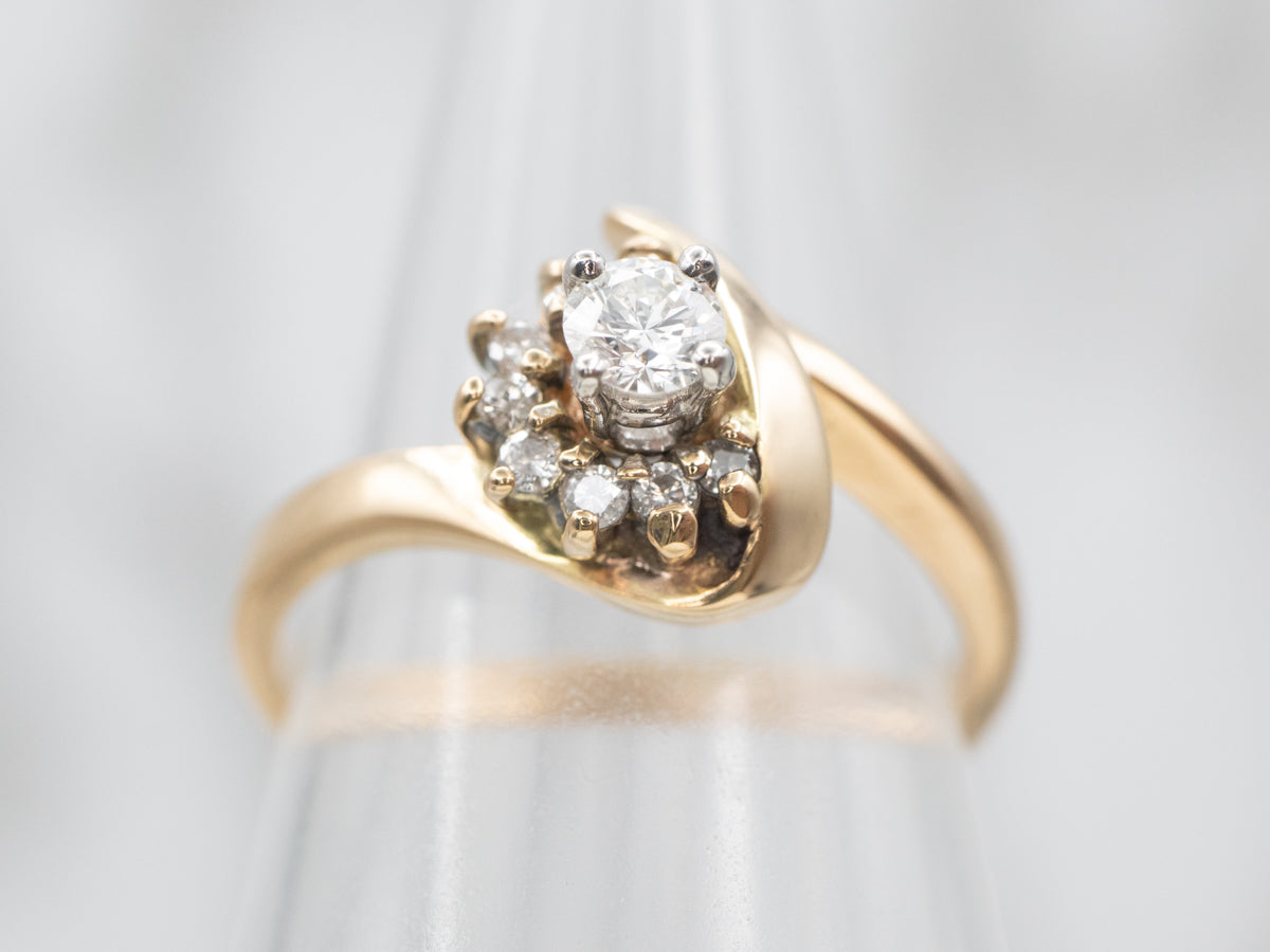 Vintage Gold Diamond Bypass Ring