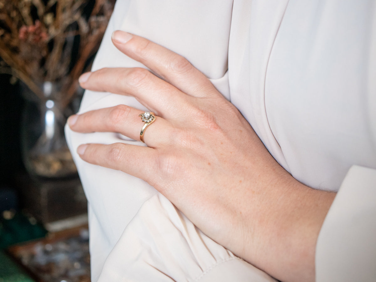 Vintage Gold Diamond Bypass Ring