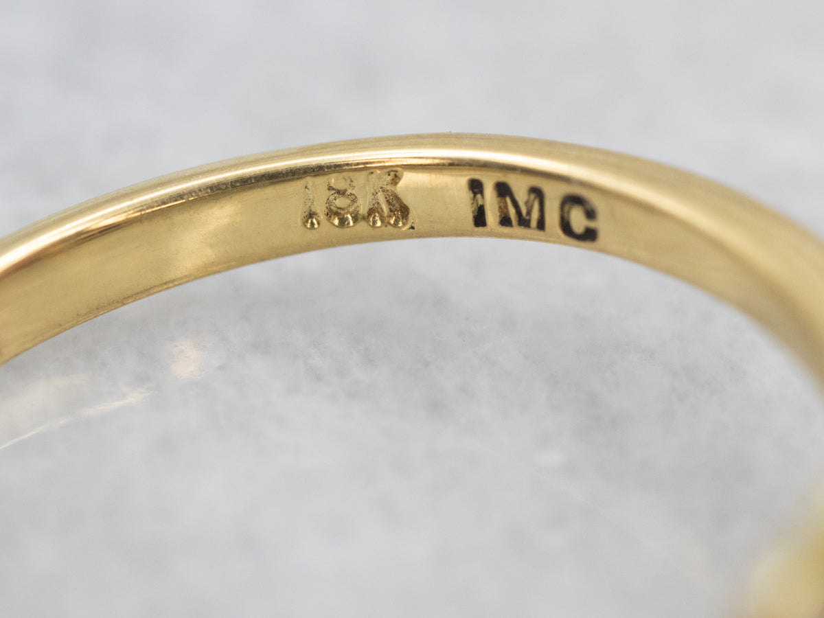 18K Gold Sapphire Solitaire Engagement Ring